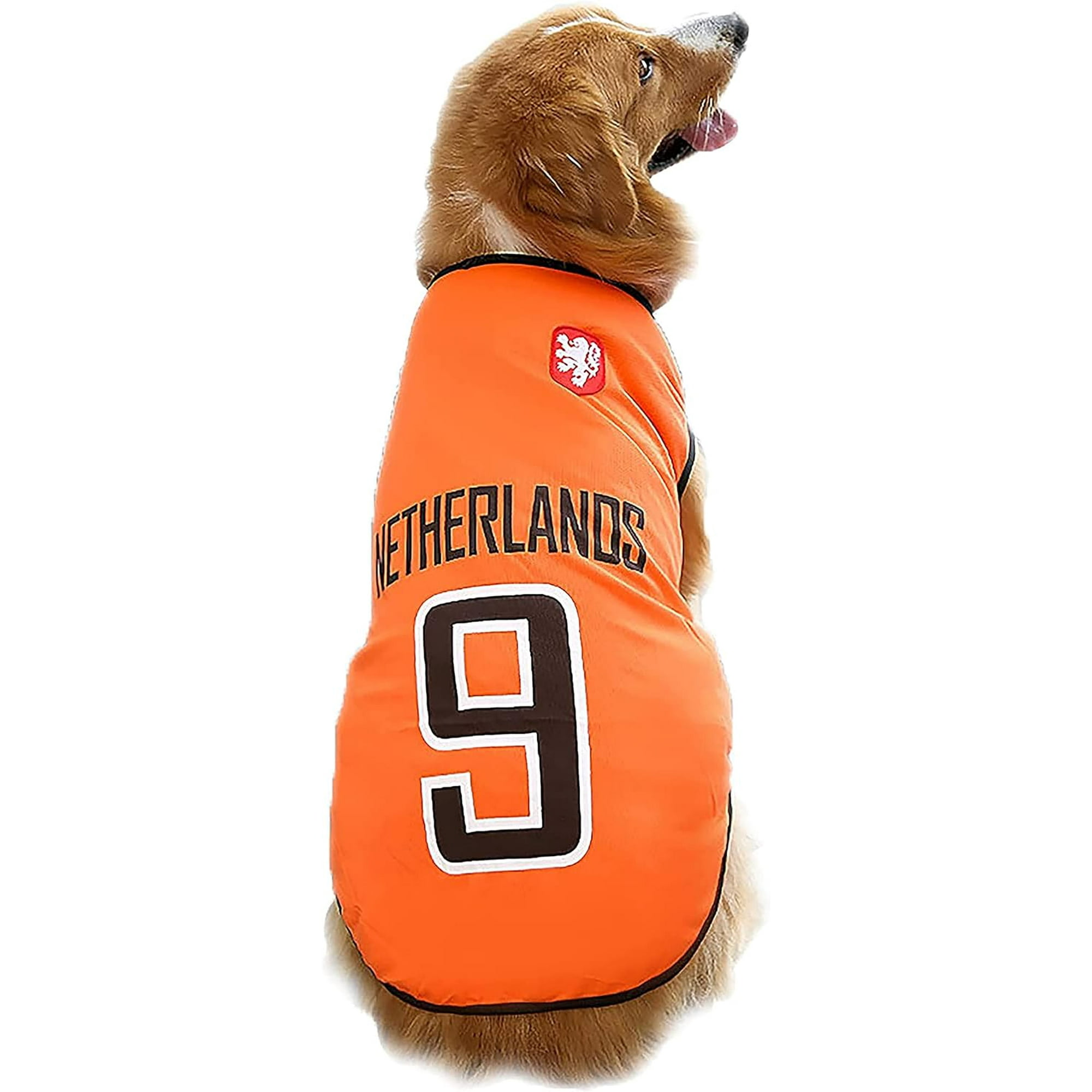 2 World Cup Shirt for Dog Soccer Jersey Pet Costume Dog Jerseys for Small Medium Large Dogs Football Shirt for Pets I Netherlands 5XL Recommand