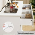 thumbnail image 6 of Twister.CK 8 Drawer Double Dresser for Bedroom, Wooden Chest of Drawers, Modern Storage Cabinet for Living Room, White, 6 of 7