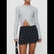 thumbnail image 5 of Suéter Corto Informal de Larga con Cuello Halter, Botones y Abertura Frontal para Mujer Gris XL, 5 of 7