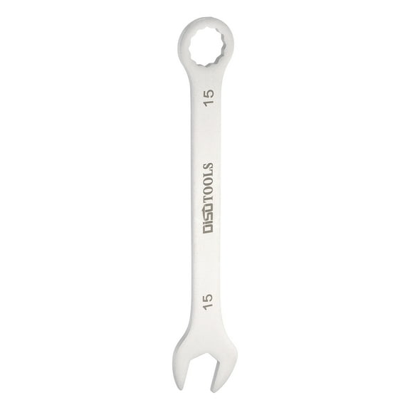 Uxcell Thin Combination Wrench Metric 15mm 6-Point Ended Box 15 Degree Offset Open End Stainless Steel