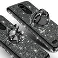 thumbnail image 4 of Compatible for LG Stylo 5 Case, LG Stylo 5 Plus Case, LG Q Stylus Case, SOGA Glitter Diamond Rhinestone TPU Phone Cover with Ring Stand and Lanyard Girls Women Cover (Black), 4 of 5