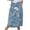 E-d-White, variant on Casual Skirt Women's Casual Retro Floral Skirts Linen Elastic Waist Pleated Maxi Skirt with Pockets Plus Size Skirts S-294 Dark Blue 5XL