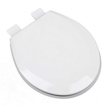 Plumbing Technologies 1F1R5-04 Premium Molded Round Wood Toilet Seat, Cotton White