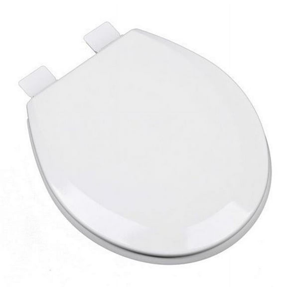 Plumbing Technologies 1F1R5-04 Premium Molded Round Wood Toilet Seat, Cotton White