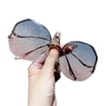 thumbnail image 3 of Gafas de sol de mujer de alta gama, de moda, de media montura, lisas, protección solar para exteriores, protección UV, gafas de sol de montura grande color ruborizadas, 3 of 5