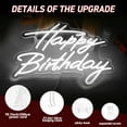thumbnail image 2 of UPONRAY Happy Birthday Neon Sign for Wall Decor, Happy Birthday Led Sign for Backdrop, Dimmable USB Powered Birthday Sign for Biryhday Party Decoration(White), 2 of 6
