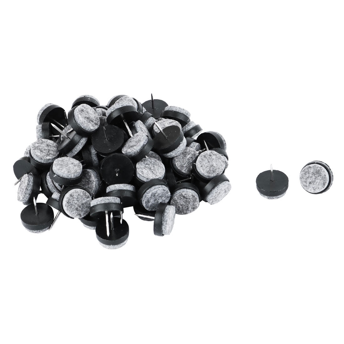 Felt Pad Nails Glides Floor Protector for Chair Legs Black 22mm Dia 50pcs