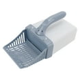 thumbnail image 4 of Soporte para pala de arena para gatos, pala de arena para gatos desmontable de plástico con bolsa de basura, limpieza de excrementos de mascotas, gris nórdico, 4 of 12
