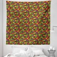 thumbnail image 1 of Vegetables Tapestry, Cartoon Style Seasonal Food Pattern with Broccoli Corn Lettuce Radish, Fabric Wall Hanging Decor for Bedroom Living Room Dorm, 5 Sizes, Chocolate Multicolor, by Ambesonne, 1 of 1