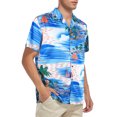 thumbnail image 4 of American Trends Hawaiian Shirt for Men Short Sleeve Button Down Shirts Beach Shirts for Men Blue Island 2XL, 4 of 7