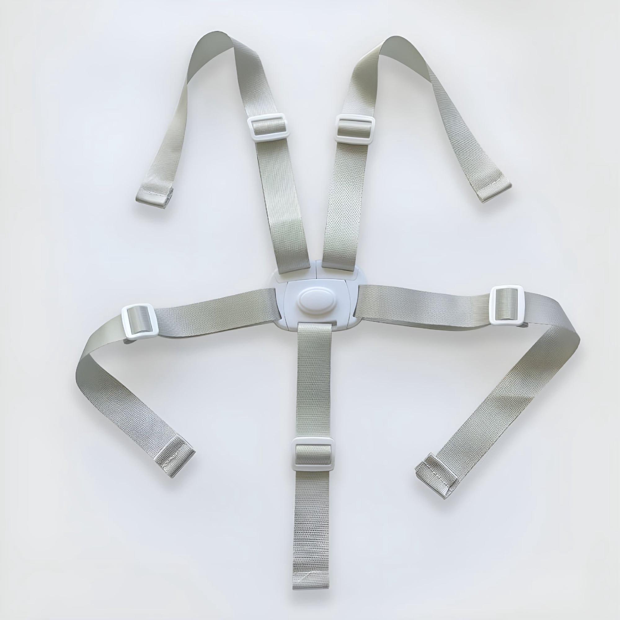 MELIVO Baby Chair Safety Harness with Adjustable Straps for High Chair and Stroller Replacement High Chair Straps for Kids Infant Safety Seats and Baby Dining Chair Safety Belt White