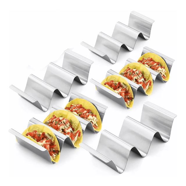 U-taste Soportes Para Taco Acero Inoxidable Porta Tacos 5pcs Plata