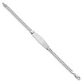 thumbnail image 2 of 14k WG Flat Curb Link Soft Diamond Shape ID Bracelet (Weight: 8.16 Grams, Length: 8 Inches), 2 of 3