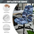 thumbnail image 5 of FKELYI Blue Camo Print Office Chair Cover Stretchable Removable Computer Chair Back Covers Anti-Dust High Back Office Desk Chair Slipcovers for Office Home, Large, 5 of 6
