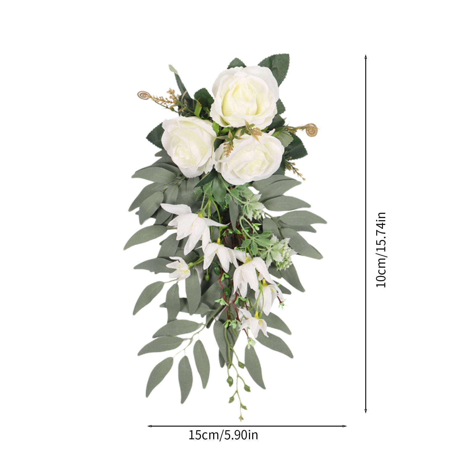 Specollect Clearance 3Pcs Wedding Aisle Decorations Pew Flowers for Wedding Ceremony Party Chair Decor with Artificial Flowers Eucalyptus and Ribbons