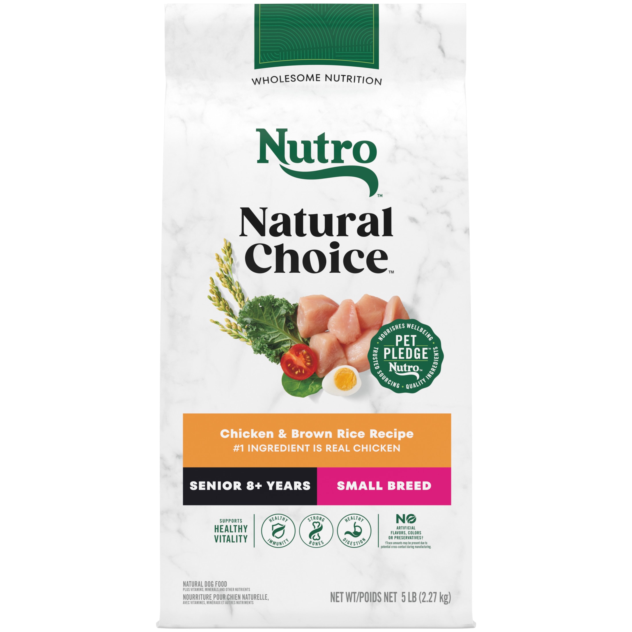 Nutro Natural Choice Senior Small Breed Dry Dog Food, Chicken And Brown Rice, 5 Lbs.