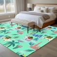 thumbnail image 4 of 6x9 Area Rugs for Living Room, Desert Camels Non Slip Area Rugs for Kitchen Bedroom Entryway, Cute Animals Houses Palm Trees Leaves Green Washable Carpet Runner Rug Floor Mats for Bedroom Home Decor, 4 of 8