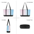 thumbnail image 6 of FORMRS Canvas Laptop Tote Bag for Women with 15.6" Computer Compartments Shoulder Handbag, Light Blue Stripes, 6 of 7
