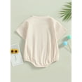 thumbnail image 4 of Bagilaanoe Newborn Baby Girl Rompers Letter Print Short Sleeve Bodysuits 3M 6M 12M 18M Infant Loose Fit One Piece Short Jumpsuit, 4 of 8