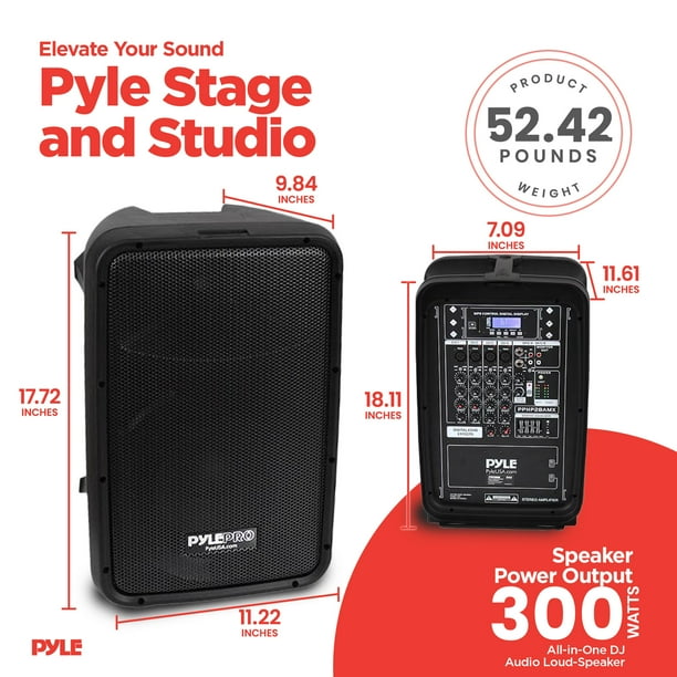 Pyle Stage & Studio 8 Inch Bluetooth PA Loud Speaker, 8 Channel