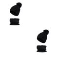 thumbnail image 2 of QualitChoice Winter Caps Decorative Hat Scarf Set Adorable Autumn Crochet Neckerchief Sports Two-piece Stylish Collar Black 2Set, 2 of 6