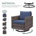 thumbnail image 5 of POCASSY Outdoor Rocking Chair Set of 2, All Weather Wicker Patio Furniture Set Outdoor Swivel Chair Sets of 2 with Square Arm for Garden Porch Pool, Gray/Blue, 5 of 10