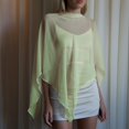 thumbnail image 2 of Womens Dressy Tops Poncho Chiffon Blouses, Asymmetrical Lightweight Flowy Shirt, Chiffon Cape Shawl and Wraps for Women, Soft Capelet for Evening Dress, Wedding Capes Cover-Up, 2 of 4