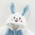 thumbnail image 4 of Zwiiyzr Newborn Baby Boy Girl Jumpsuit Bunny Ear Hooded Fleece Rompers Long Sleeve Onesie Warm Winter Coat Outwear Outfits Blue, 4 of 8
