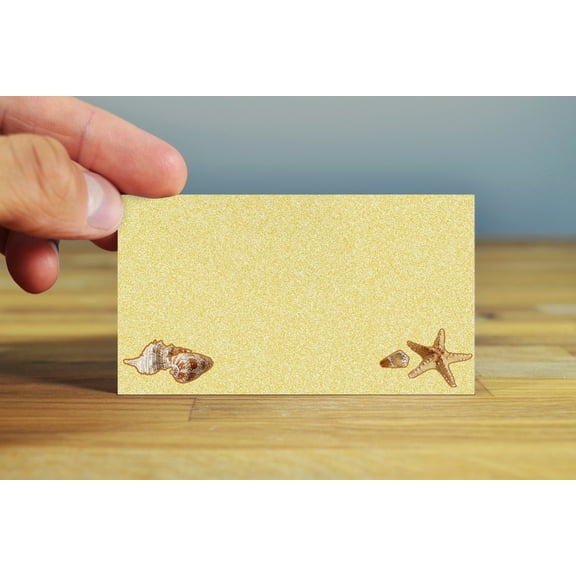 Beach Place Cards - 25 Guest Seating Name Cards - Beach & Tropical Table Tents -