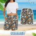 thumbnail image 2 of JIKNTTR Yoga Shorts For Women Casual Shorts Summer Comfy Beach Shorts Elastic Waist Floral Print With Pockets Ripped Stretchy Jeans Shorts, 2 of 8
