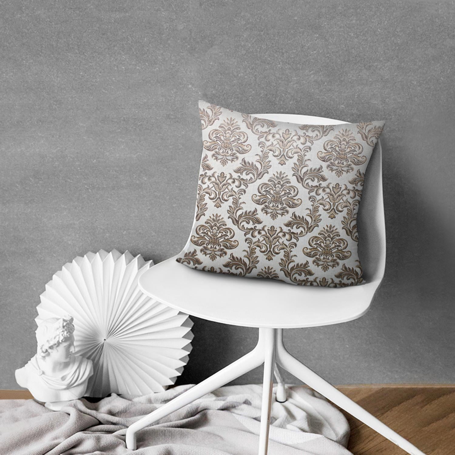 Chic Farmhouse Throw Pillow Covers in Grey & Beige, Pack of 2, 16x16 inch – Modernize Your Living Space