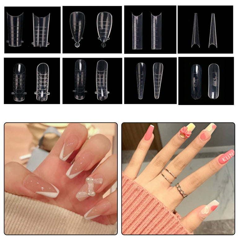 120Pcs/Box Nail Artificial Tips Size Design DIY Design Transparent Nails Art  Fake Extension Tips for Nail Design 