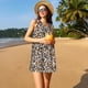 thumbnail image 3 of Fotbe Leopard Vestido de Verano sin Mangas para Mujer – Vestido Midi Línea A, Estilo Camiseta Floral, Vestido Playero Casual y Fluido, 3 of 7