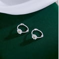 thumbnail image 6 of Solid 925 Sterling Silver Daisy Flower Hoop Earrings for Women Teens Flower Hoop Earrings Spring Cartilage Helix Earrings, 6 of 7