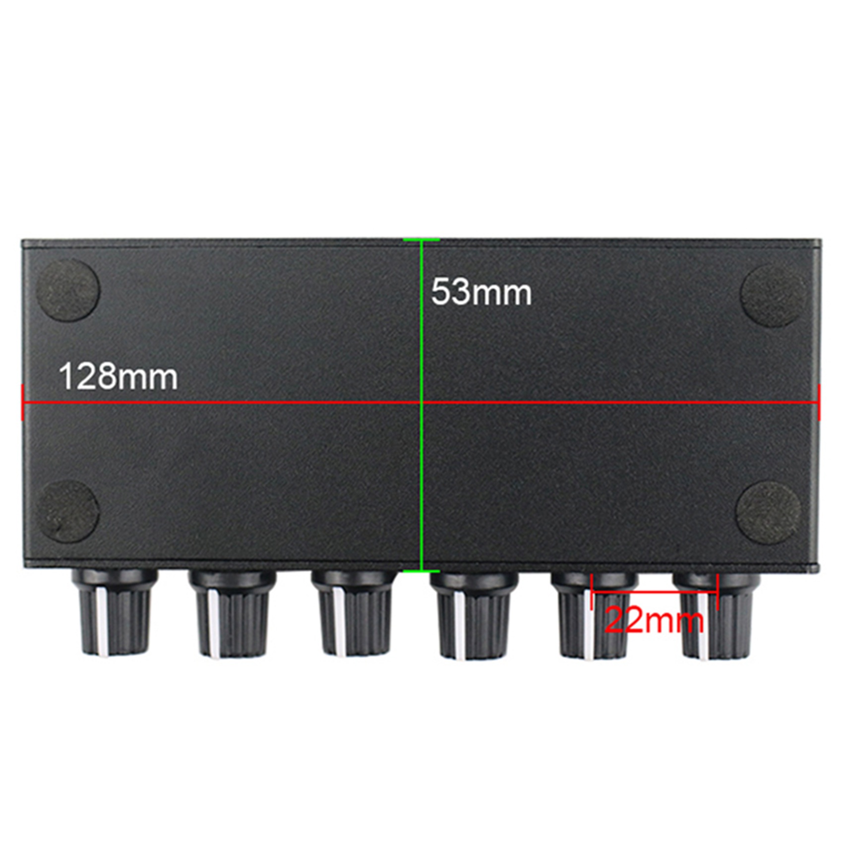 2X Stereo Mixer Audio (2 Input 4 Output) Push Four Headphones or External Power Amplifiers Volume Control,2 x Stereo Mixer,black
