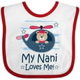 thumbnail image 3 of Inktastic My Nani Loves Me Grandson Bear Boys Baby Bib, 3 of 4