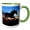 Green/White, variant on 3drose, Painted Pony Is a Horse Running at Twilight in a Dreamy Effect, 15oz Mug