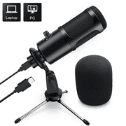 JEEMAK USB Microphone Metal Condenser Recording Mic Kit with Tripod Stand for Computer, PC and Mac, Cardioid Studio Recording, Streaming, Gaming, Podcasting