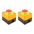 thumbnail image 1 of 2 interruptores de botón pulsador de parada de emergencia con forma de hongo rojo NO+NC de 22 mm, mecanizado CNC Gecko, 1 of 5