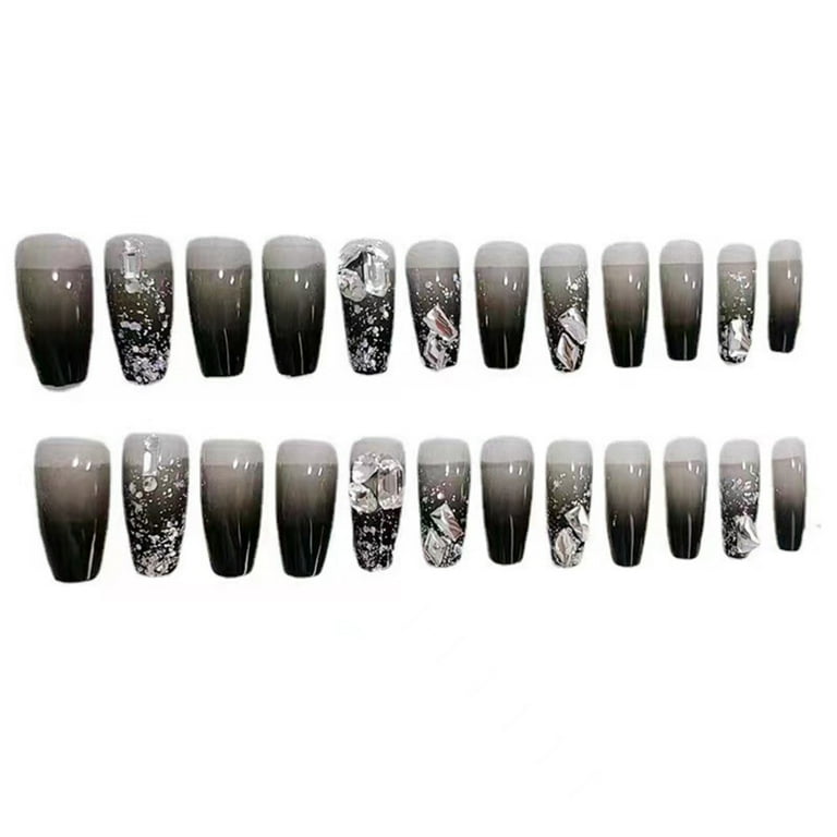 Fake Nail Patch Press-On Nails With Rhinestones Unique Design Press-On Nails  For Nail Art Starter Beginners 