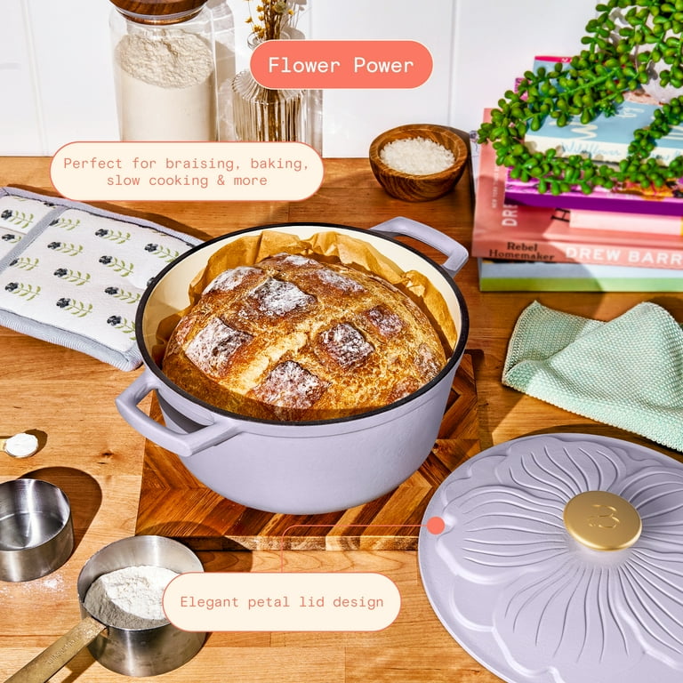 Free Shipping! Beautiful 4 Quart Enameled Cast Iron Dutch Oven