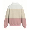 thumbnail image 4 of Kids' Sweatshirt Color Block Mock Neck Dropped Shoulder Long Sleeve Casual Pullover Basic Comfortable Fall Top, 4 of 4