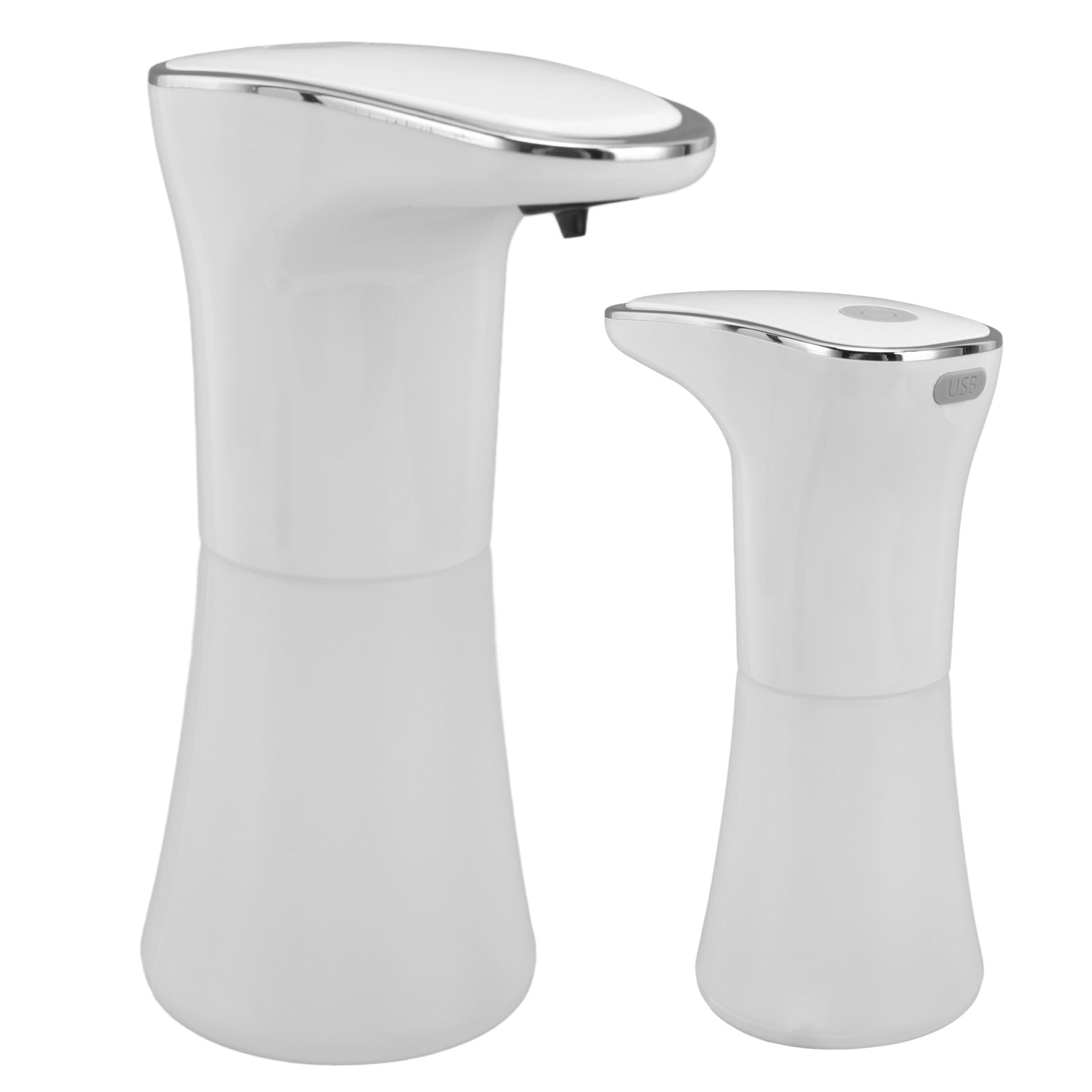 YAHHU Automatic Soap Dispenser 13.5 fl oz / 400 ml Touchless Smart Sensor Foam Pump USB Rechargeable Built in 800mAh Battery for Bathroom Hotel Kitchen Countertop Free Standing White Design