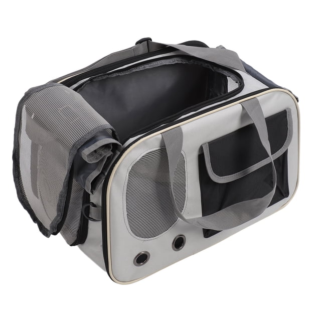 Transportín De Viaje Plegable Para Perros, Bolso Para Mascotas Con Correa Ajustable, Bolso De Transporte Para Perros Y Gatos De Tela Oxford, Marco De Alambre De Acero Resistente,