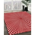 thumbnail image 3 of Ahgly Company Machine Washable Indoor Round Transitional Pastel Red Pink Area Rugs, 7' Round, 3 of 7