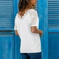thumbnail image 4 of Babysbule Womens Summer Tops Clearance Women Casual Solid Short Sleeve V-Neck Loose Lace Blouse Tops T-Shirt, 4 of 9