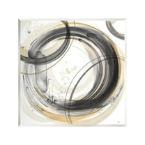 Stupell Industries Neutral Concentric Circles Abstract Painting Unframed Art Print Wall Art, 12 x 12
