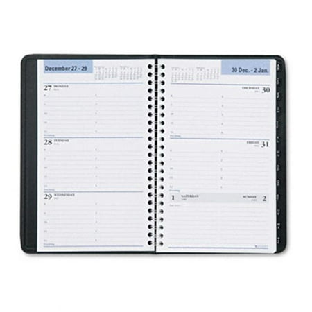 At-A-Glance G21000 Weekly Appointment Book w/Tabbed Tel/Address Pages  4-7/8 x 8  Black