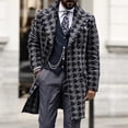 thumbnail image 2 of Winter Savings Clearance! Edvintorg Winter Men's Printed Mid-Length Suit Collar Double-Breasted Blazer Jackets Windproof Coats Outerwear With Pockets Fashion Men's Overcoat Jacket, 2 of 7