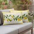 thumbnail image 5 of Summer Lemons Outdoor Pillow Covers Pack of 2 Pastoral Yellow Fruit Plant Leaves Floral Plaid Waterproof Throw Pillow Covers Decorative Cushion Cases for Patio Garden Tent Balcony Couch 20x12 inch, 5 of 9
